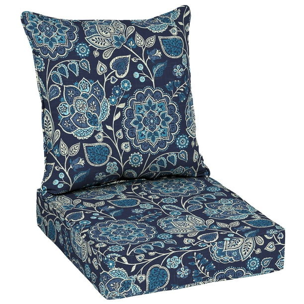 Better Homes & Gardens Jacobean Blue Floral 48 x 24 in. Outdoor Deep