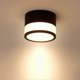 thumbnail image 1 of Round Black Warm White Ceiling Lamp with 12W 3000K LED Light for Living Room, Aluminum Light Fixture Spotlights Suitable for Various Brands, 1 of 5