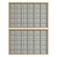 thumbnail image 2 of Unique Bargains Set of 2 Wood Jewelry Trays for Drawers Stackable Girls' Jewelry Organizer Light Brown-30 Grid Tray, 2 of 7