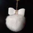thumbnail image 2 of LLavero de pompón con lazo grande, Bola de piel falsa esponjosa, bolso colgante lindo, llavero de coche encantador, regalos de personalidad, 2 of 5
