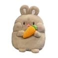 thumbnail image 3 of Juguete de peluche de animal encantador y abrazable, adorno de simulación, regalo de cumpleaños, suave conejo rábano gris, 3 of 9