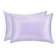 thumbnail image 1 of Fundas de almohada de seda Jocoku, 100% seda de morera estándar, color morado claro, 1 of 6