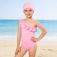 thumbnail image 3 of Fozruso Solid Color Swimsuit And Swim Cap For Girls Comfortable Bathing With UPF Sun Swimsuits Sets Sizes 15-16 Years, 3 of 5