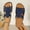 Dark Blue, variant on Womens Casual Wedge Heel Sandals Single Band Fish Mouth Hollow Dressy Comfortable Slides Sandals Dark Blue Size 9