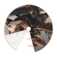 thumbnail image 3 of Balery Steampunk Squirrel Pilot Printed Christmas Tree Skirt , Merry Christmas Party Christmas Tree Decoration,Adjustable Tree Skirt-30", 3 of 8