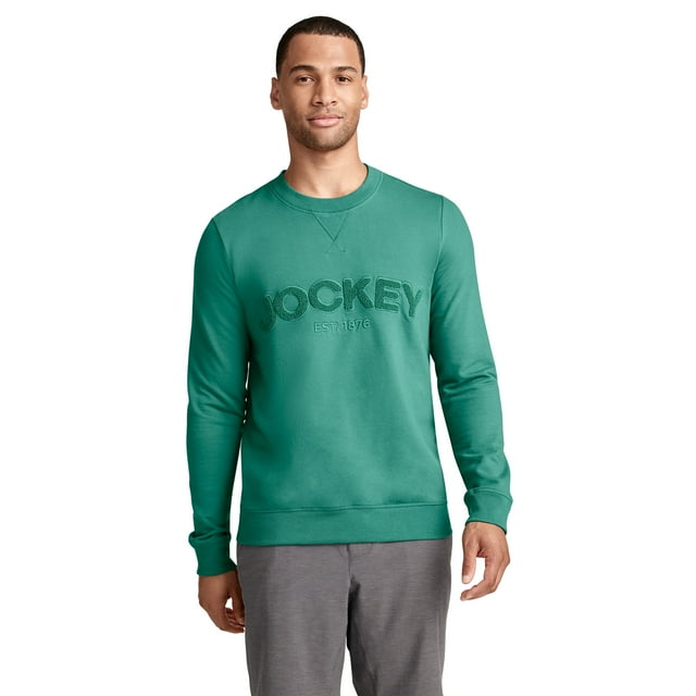 Jockey Chandail Molletonné à Col Ras du Cou pour Hommes en Mélange de Coton Léger