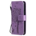 thumbnail image 3 of Allytech for iPhone 15 Plus Case Wallet, Cute Cat Tree Embossed PU Leather Slim Fit Flip Folio Stand Cover for Girls Women Cards Slots Wallet Case Cover for Apple iPhone 15 Plus - lightpurple, 3 of 9