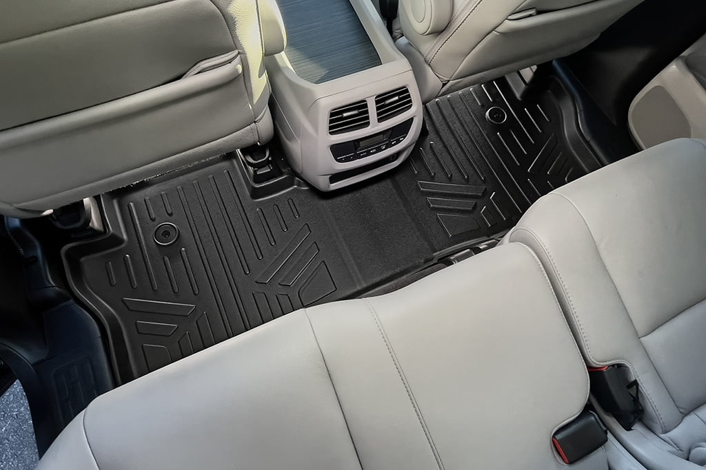SMARTLINER 3 Rows Custom Fit Floor Liners Compatible with 2016 - 2022 Honda Pilot 7 Passenger and 8 Passenger (Gasoline | Fits Elite Trim)