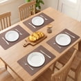 thumbnail image 3 of Set of 6 Leather Placemats for Kitchen Dining Table Decor, Washable, Heat-Resistant Table Mats Dark Brown 16.9x11.8inch, 3 of 6