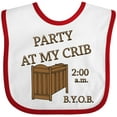 thumbnail image 3 of Inktastic Party at My Crib Boys or Girls Baby Bib, 3 of 4