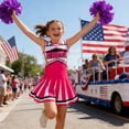 thumbnail image 3 of Tiijoy Girls Cheerleading Performance Outfits Cheerleader Dance Dress Pom Poms, Sizes 5-14, 3 of 5