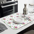 thumbnail image 3 of Pioneer Flower Floral Print Pattern Kitchen Dish Drying Mat 1 Pack, Ultra Absorbent Microfiber Drainer Mat, 16"x18", 3 of 6