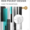 thumbnail image 3 of Teal Black Curtains Turquoise Aqua Grey Gray White Abstract Geometric Ombre Modern Darking Men 42x63 Inch Rod Pocket Curtain for Bedroom Living Room Office Window Drapes Treatment Fabric 2 Panels, 3 of 5
