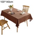 thumbnail image 2 of Linen Cotton Solid colored Thickened Rectangular Tablecloth for Coffee Tables 100x140 53 coffee color, 2 of 9