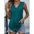 thumbnail image 5 of ANRABESS Womens Lace Trim Tank Tops V Neck Sleeveless Shirts 2026 Summer Casual Trendy Dressy Cami Top Teal Large, 5 of 8
