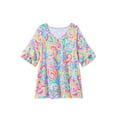 thumbnail image 5 of Woman Within Plus Size Ruffled Elbow-Sleeve Tunic, 5 of 6