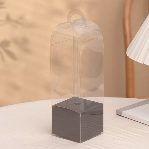 Zhuge Bolsas de embalaje para cajas de regalo, cajas de embalaje para ramos de flores individuales, cajas con forma de faro, cajas de flores plegables de mano (negras)