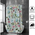 thumbnail image 4 of Coolnut Bath Shower Curtain Liners Elegant Flowers and Leaves 60x72in Polyester Waterproof with 12 Curtain Hooks Bathroom Accessories Decoration, 4 of 6