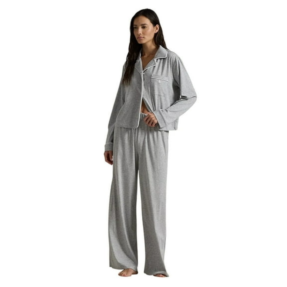 Polo Ralph Lauren Long-Sleeve Jersey Pajama Set - 4P0229 - R2202 (Medium, Heather Grey)