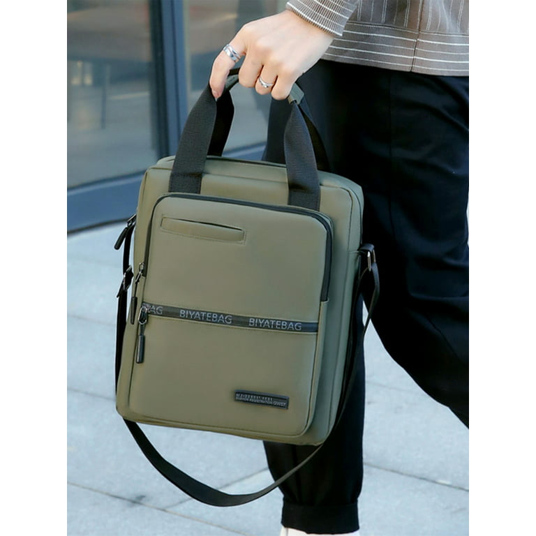 Niuer Boys Briefcases Multi Pockets Crossbody Bags Messenger Durable Shoulder  Bag Large Capacity Men Oxford Designer Waterproof Top Handle Green 