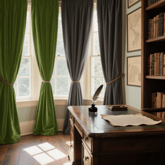 Dark Grey & Green Velvet Mix Curtains with Grommet, Thermal Insulated Super Soft Privacy Noise Reducing Light Filtering Velvet Curtains for Living Room Bedroom Dining Room, 4 Panels