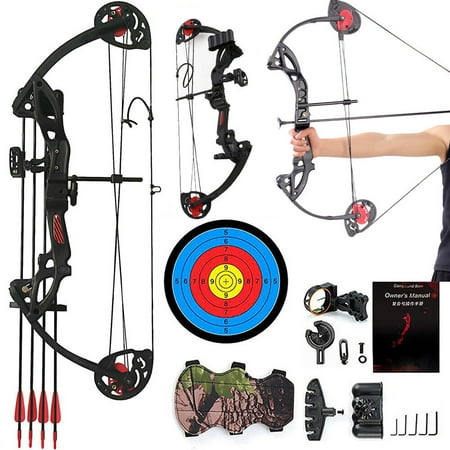 Kids Youth Compound Bow and Arrow Set 15-29lbs for Right Hand Beginner Archery