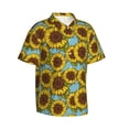 thumbnail image 3 of Xecao Sunflowers print Hawaiian shirt - a stylish short-sleeve button-down for men, perfect for casual beach and tropical outings., 3 of 9