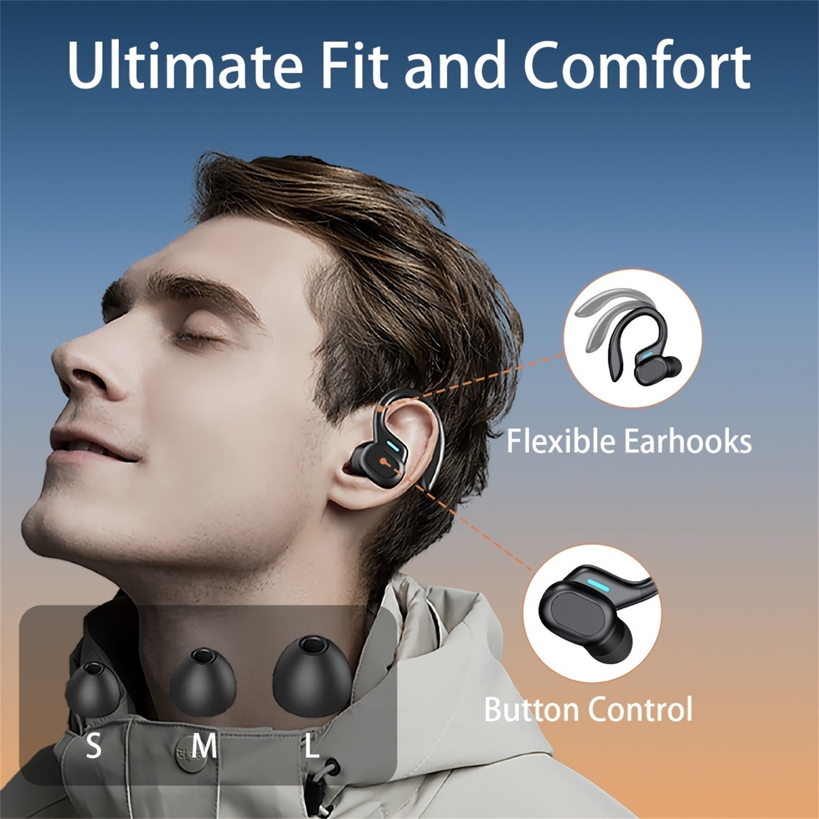 Wireless Earbuds, Bluetooth 5.3 Headphones in Ear with 4 ENC Noise Cancelling Mic, HiFi Stereo Deep Bass Wireless Earphones 40Hrs, in-Ear Earbud Bluetooth Dual LED Display IP7 Waterproof - Red