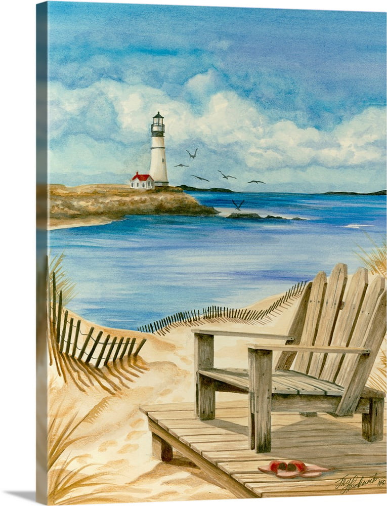 Beach And Lighthouse In Sunset Colors Art Print Home Decor Wall Art Poster C 