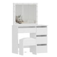 thumbnail image 5 of M optimized Vanity Desk, Makeup Vanity Desk with Touch Light Mirror and Power Outlet, Makeup Table with Stool and 4 Drawers for Bedroom, 5 of 7