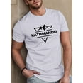 thumbnail image 1 of T-Shirt Graphique Décontracté Kathmande pour Hommes - Manches Courtes Été avec Imprimé Montagne & Géométrique, Polyester Léger, Col Rond, Lavable en Machine, 1 of 4