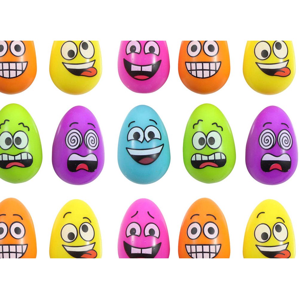 36 Fun Emoji Face Egg Bouncy Balls Easter Small Novelty Prize Toy
