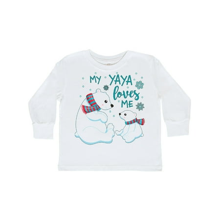

Inktastic My Yaya Loves Me- cute polar bears Gift Toddler Boy or Toddler Girl Long Sleeve T-Shirt
