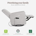 thumbnail image 2 of Evolur Harlow Deluxe Glider With Back Massager |Recliner| Rocker, Silver Mist, 2 of 5