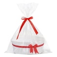 thumbnail image 2 of Woven White Basket for Gifts & Pink Gift Basket - Pink Girl Baskets with Gift Bags and Ribbons for Valentines Day, White Bow Basket for Shower, Nursery Toys Organizing, 2 of 7