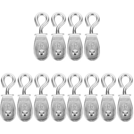 12 pcs  Crane Wire Rope Pulleys Small Lifting Pulley Steel Pulley Roller Pulley System DIY Attachment