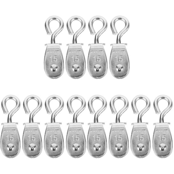 12 pcs  Crane Wire Rope Pulleys Small Lifting Pulley Steel Pulley Roller Pulley System DIY Attachment