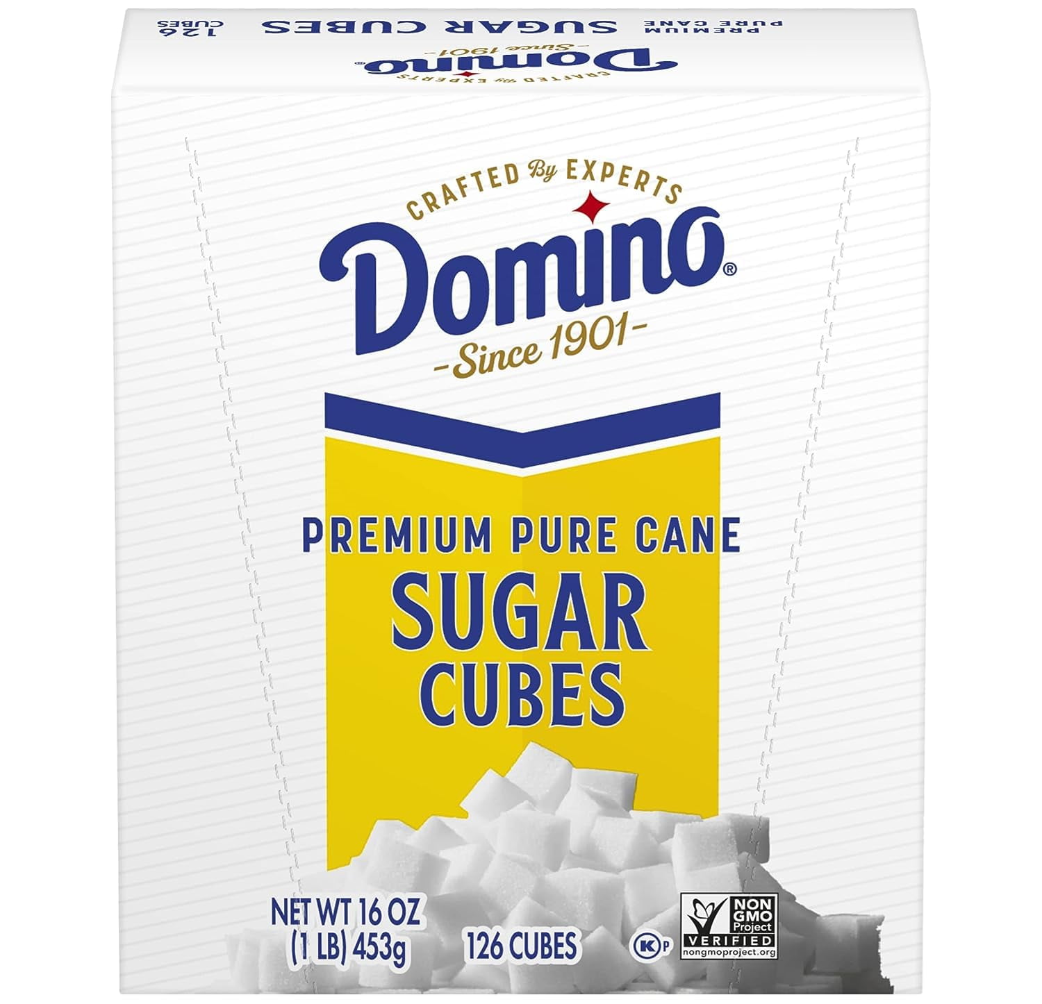 Domino Premium Pure Cane Sugar Cubes, 126 Cubes, 1 lb Pack Of 12