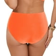 thumbnail image 5 of Xudanell Women High Rise Sexy Bikini Bottoms - Moderate Coverage Bathing Suit Bottoms High Waisted Swimsuit Brief (Orange,XXL), 5 of 9