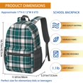 thumbnail image 3 of Green and White Checkered Pattern 17" School Backpacks for Teens,Waterproof Oxford Fabric,S-Shape Padded Straps for School,Travel,Hiking,Camping, 3 of 6