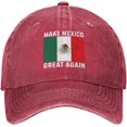 thumbnail image 2 of Make Mexico Great Again Washed Retro Denim Hat Cotton Golf Cap Black, 2 of 7