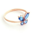 thumbnail image 3 of Galaxy Gold High Polished 14k Solid Rose Gold 0.6 ctw Blue Natural Topaz Butterfly Ring - Size 6.5, 3 of 5