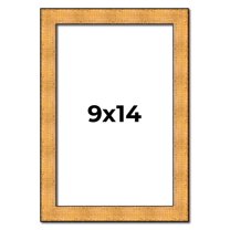 9x14 Frame Gold Rustic Solid Wood Picture Frame | 1.25 Inch Wide Moulding | Rustique Gold