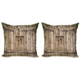 thumbnail image 1 of Ambesonne Vintage Throw Pillow Cover 2 Pack, Old Oak Steel Door, 16", Tortilla, 1 of 2