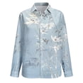 thumbnail image 4 of Plus Size Women's Long Sleeve Button Down Shirt with V-Neck and Loose Fit for Casual Comfort, 4 of 6