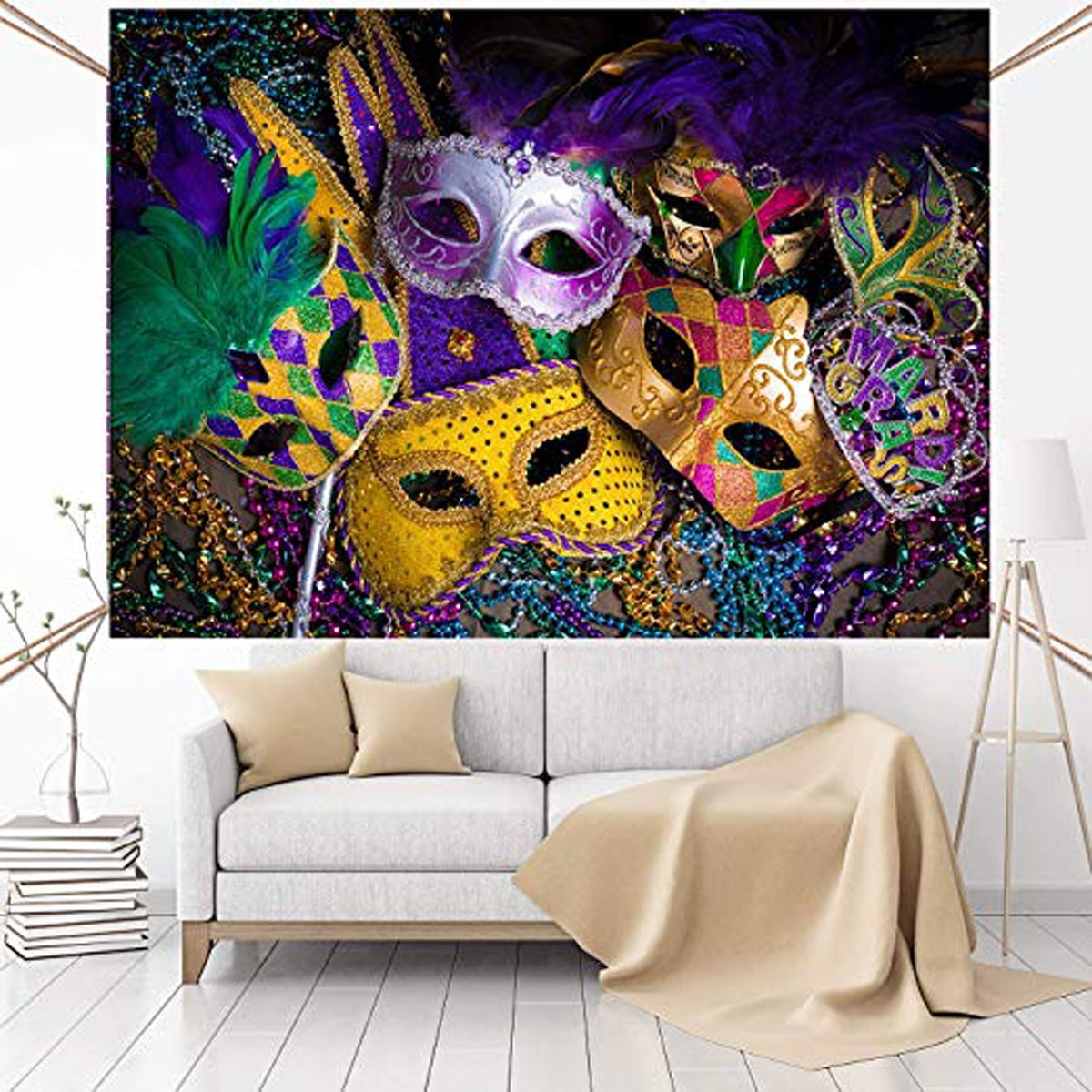 7x10 FT Mardi Gras Vinyl Photography Backdrop,Traditional Holiday Theme Colorful Fluffy Feathers Mask Crown Symbol Background for Party Home Decor Outdoorsy Theme Shoot Props 7x10 FT Mardi Gras Vinyl Photography Backdrop,Traditional Holiday Theme Colorful Fluffy Feathers Mask Crown Symbol Background for Party Home Decor Outdoorsy Theme Shoot Props