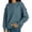 Blue, variant on Oversized Sweatshirt for Women Long Sleeve Drop Shoulder Casual Seams Plain Crewneck Sweatshirts Pullover Tops