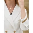 thumbnail image 4 of DARING DIVA Women's Blazer Double Breasted 3/4 Sleeve Office Suit Jacket S White, 4 of 6