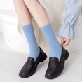 thumbnail image 3 of TZYDMN Womens Ankle Socks Super Soft Combed Cotton Mid-Calf Socks, Light Blue 3 Pairs, 3 of 6