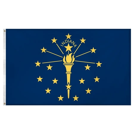 Indiana State Polyester Flag - Indiana Flag 3ft x 5ft Super Knit polyester